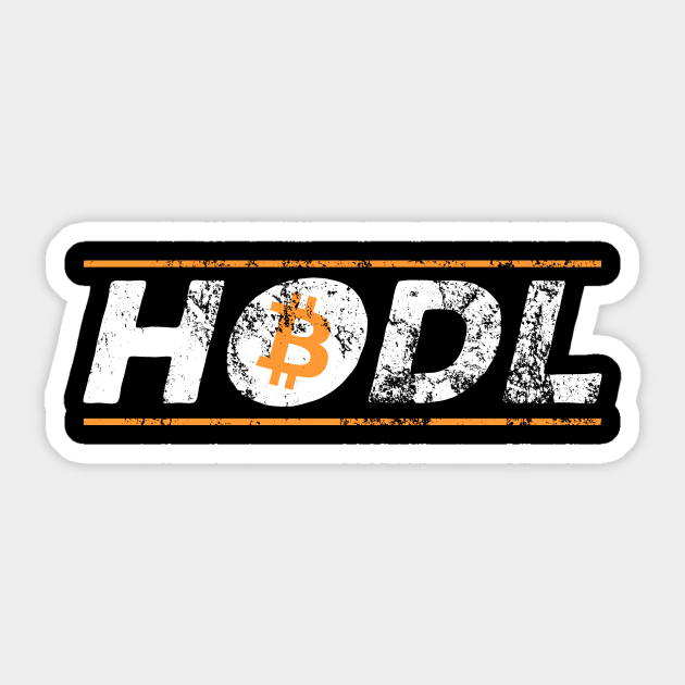 Vintage HODL Bitcoin Crypto Hold BTC Distressed Sticker by theperfectpresents